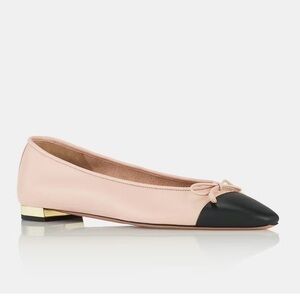 Aquazzura Gioia Elegant Pink and Black Flats